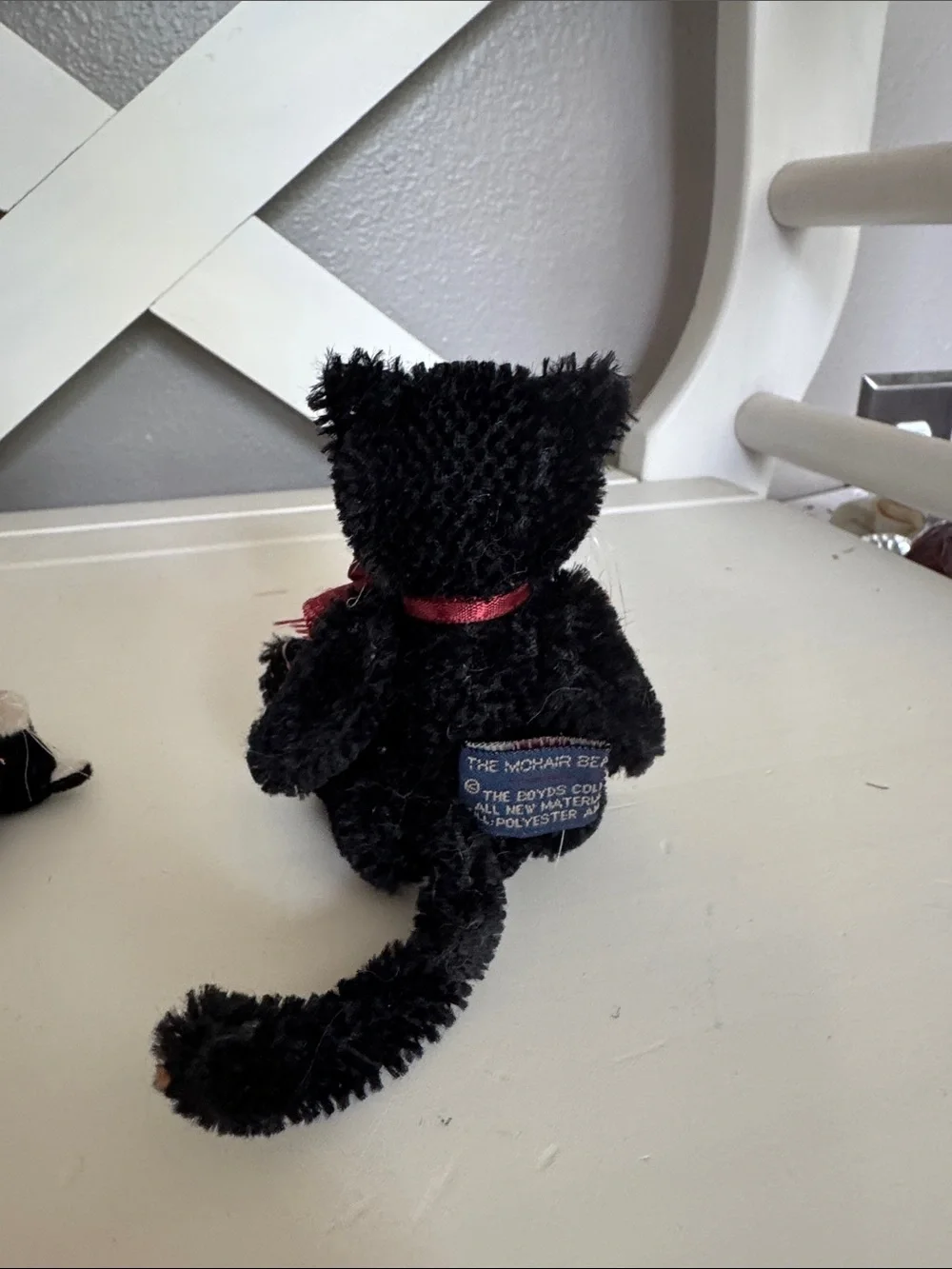 Vintage Boyds Bears Black & White Cat Pair with Pink Bows